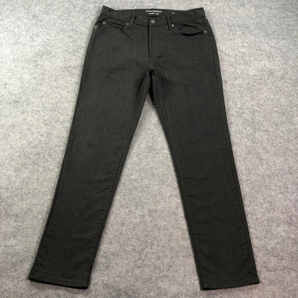 Banana Republic TRAVEL JEAN Mens Pants 31x32 (fits 31x30) Charcoal Athletic Fit